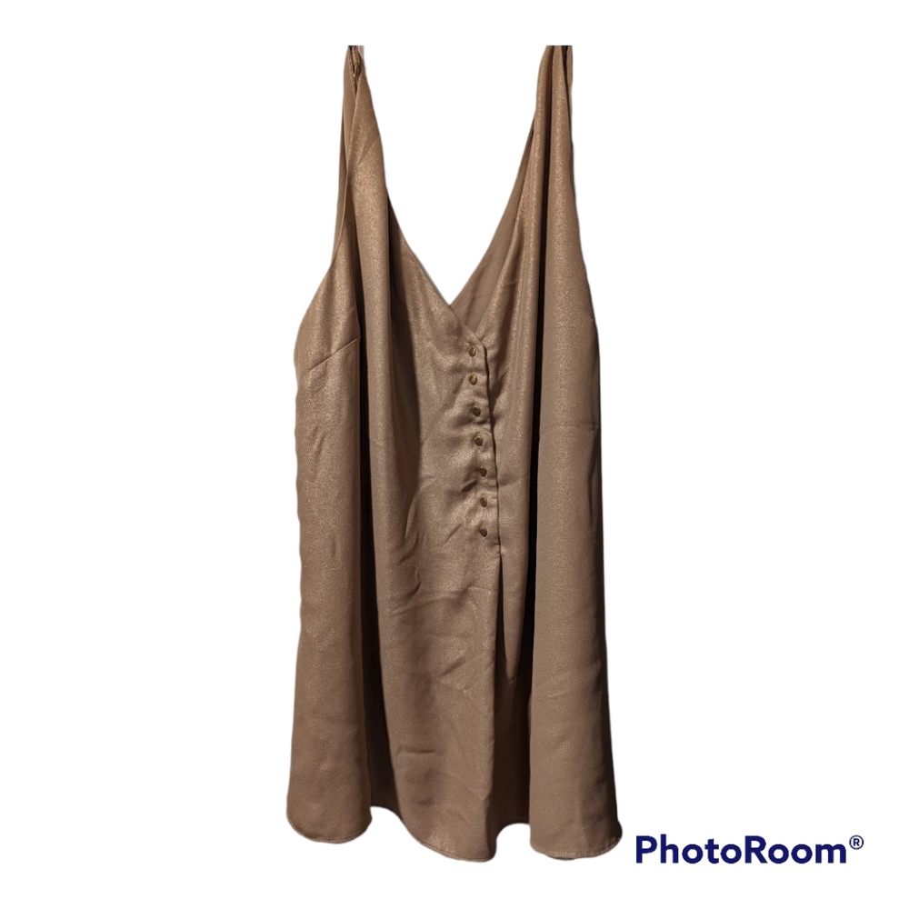 Sparkle Beige Oversized Tank